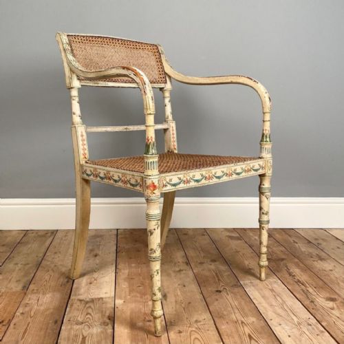 Beautiful Regency Painted Elbow Chair
