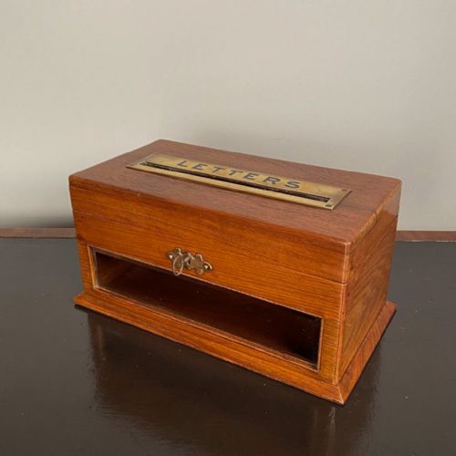 Edwardian Walnut Table Top Letterbox