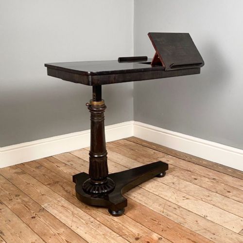 19th C Ebony Adjustable Reading Table