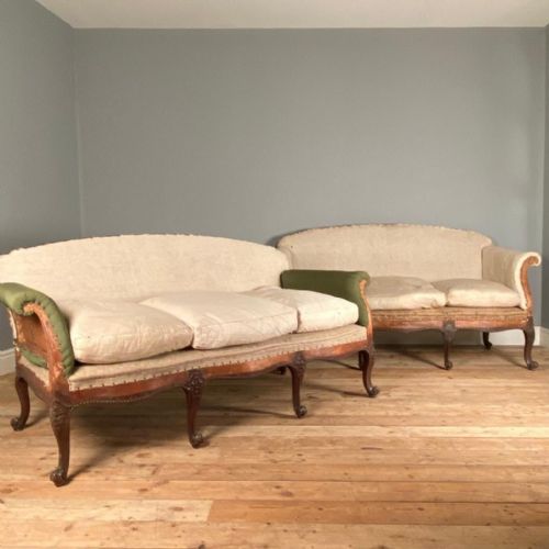 Matched Pair of 19th C English Mahogany Sofas