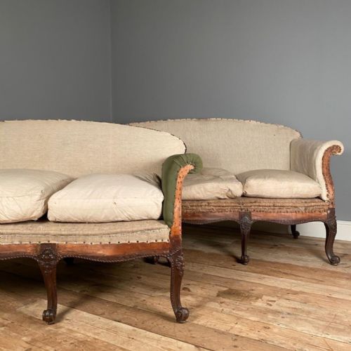 fig 1. Matched Pair of 19th C English Mahogany Sofas