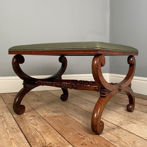Fine Regency Rosewood X Frame Stool