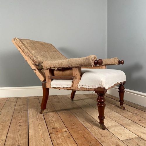 19th C Walnut Reclining Armchair