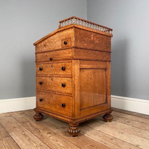 GILLOWS OAK EBONY DAVENPORT - ADDITIONAL PHOTO 8