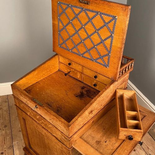 GILLOWS OAK EBONY DAVENPORT - ADDITIONAL PHOTO 9