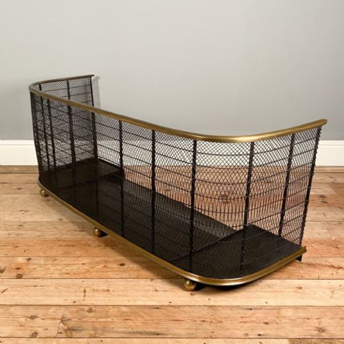 19th Century Quality Iron & Brass Fire Fender
