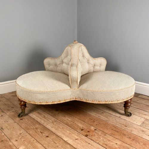 19th Century Cloverleaf Conversation Seat