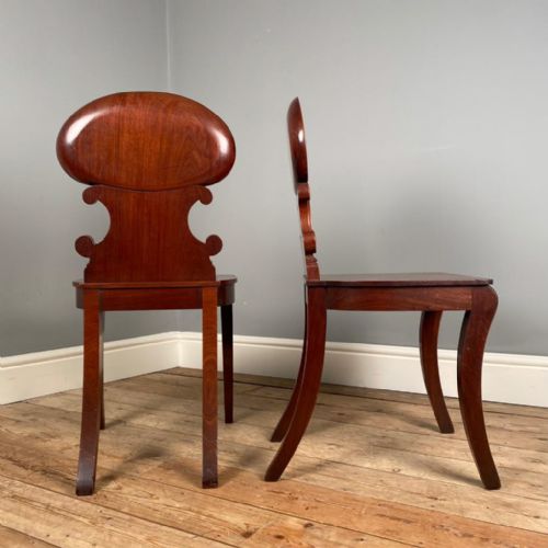 fig 1. Rare Pair of Gillows Regency Hall Chairs