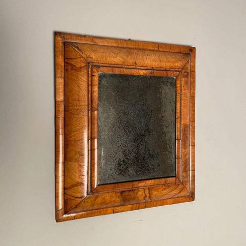 Beautiful William & Mary Walnut Cushion Mirror