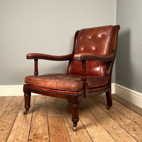 Maple & Co Mahogany Library Chair