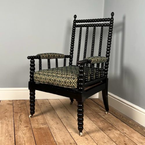 19th C Ebonised Bobbin Chair