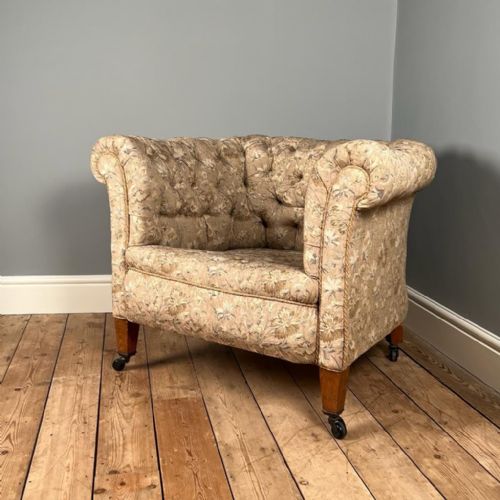 Large 19th C Buttoned Tub Chair