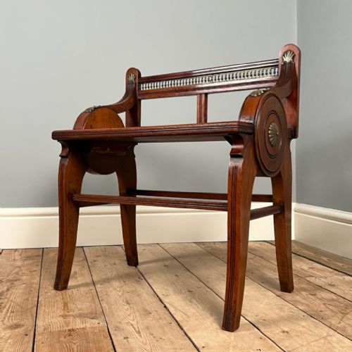19th C Walnut Hall Bench by James Shoolbred