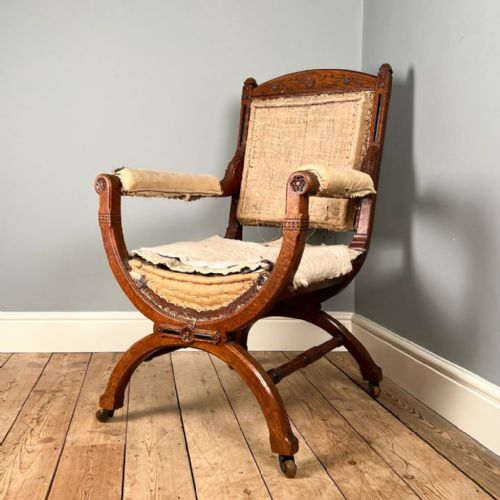 fig 1. Rare 19th C Oak Library Chair by Johstone & Jeanes