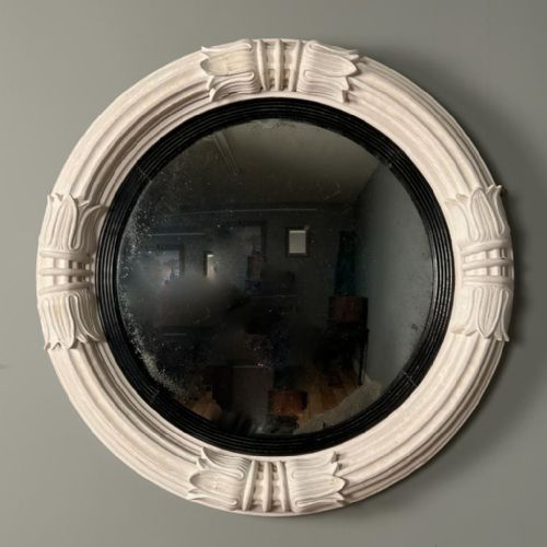 Striking Large William IV Gesso Convex Mirror
