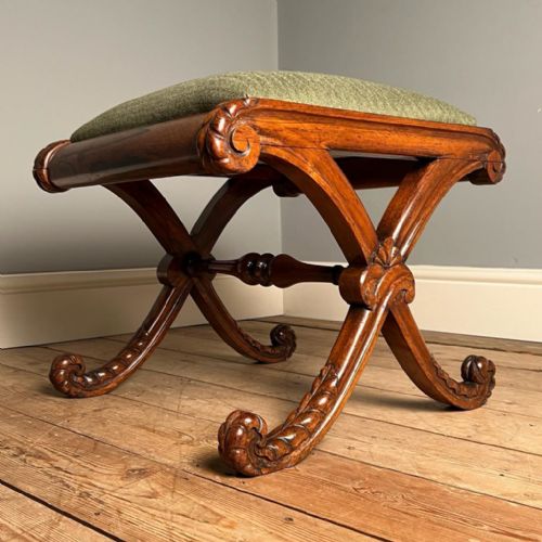 Regency Rosewood X Frame Stool