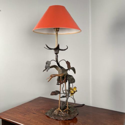 19th C Crane Bird Lamp Base