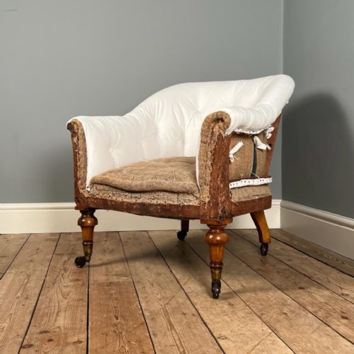 19th C Shapely Walnut Armchair