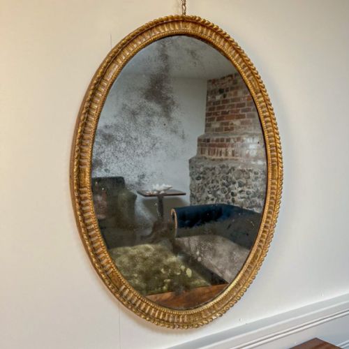 18th C Magical Giltwood Oval Mirror