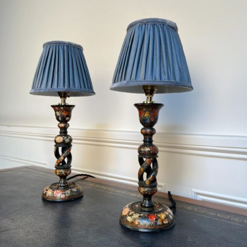 Small Pair of 19th C Kashmiri Lamps