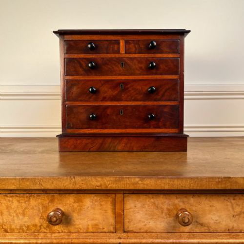 fig 1. 19th C Miniature Mahogany Chest Of Drawers