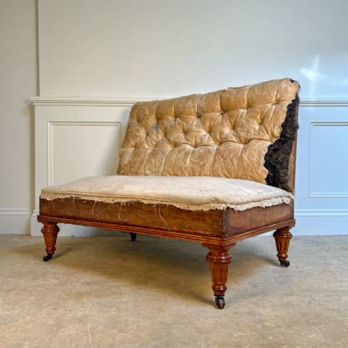 19th C Satinwood Banquet Sofa