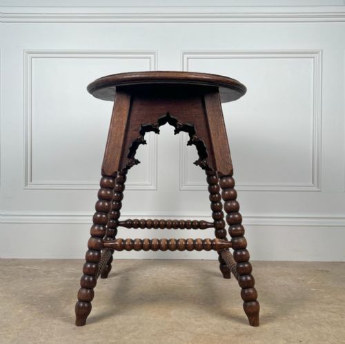fig 1. Arts & Crafts Oak Bobbin Table - Druce & Co