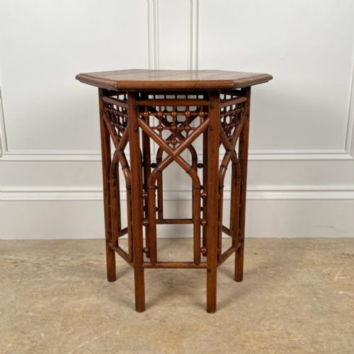 19th C Small Oak Side Table in the Manner of Liberty & Co