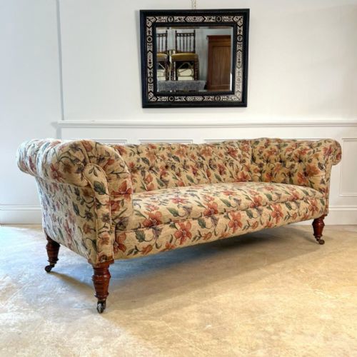 19th C Walnut Chesterfield Sofa