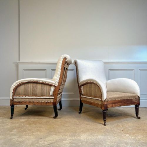 Pair of 19th C Shapely English Armchairs
