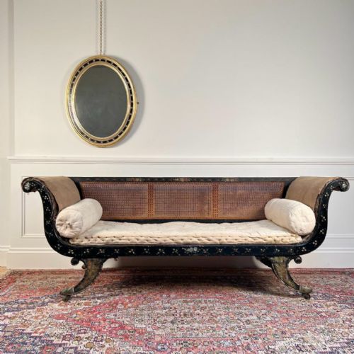 Regency Painted Scroll End Sofa