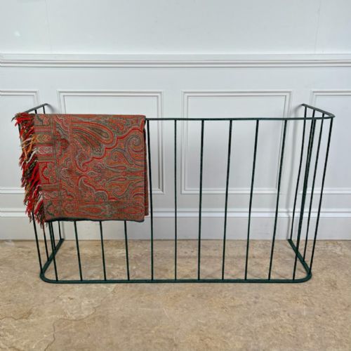 19th Century Green Wrought Iron Nursery Fire Fender