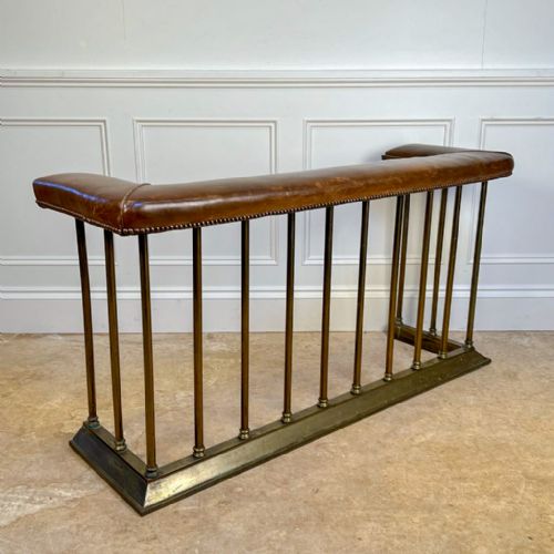 fig 1. Edwardian Brass & Leather Club Fire Fender