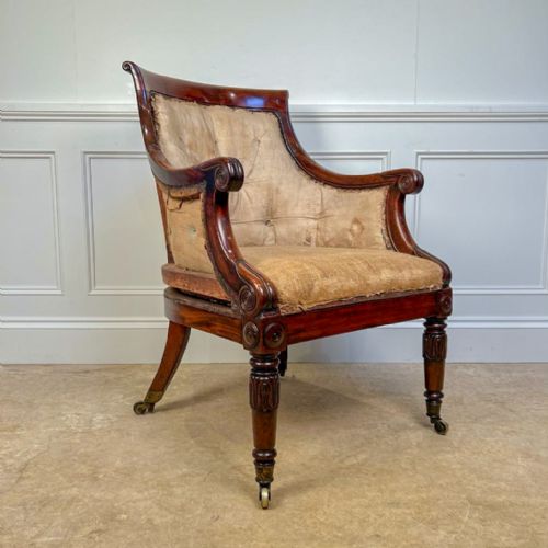 Beautiful Regency Mahogany Bergere Chair