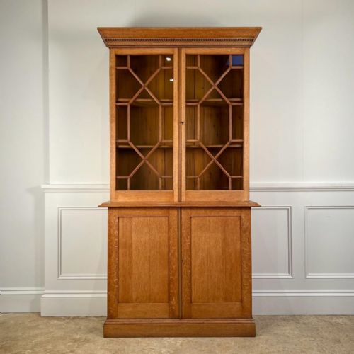 19th C Pale Oak Bookcase