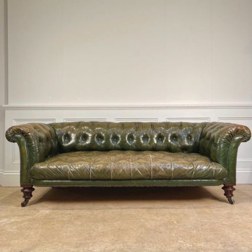 Superb 19th C Leather Chesterfield Sofa