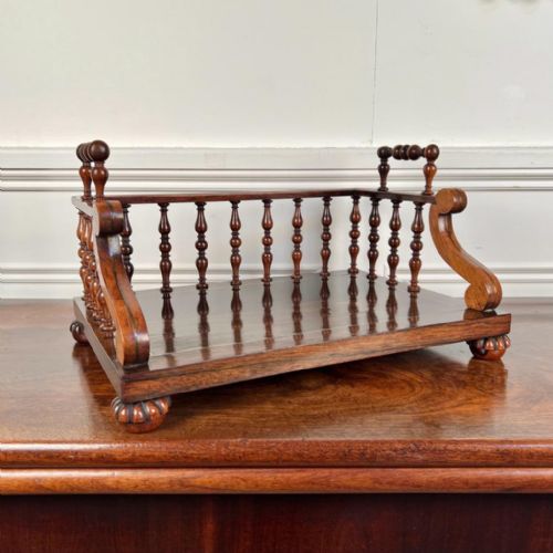 George IV Rosewood Book Carrier in the Gillows Manner