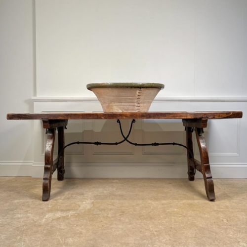 HUGE 19TH C TERRACOTTA GLAZED BOWL - ADDITIONAL PHOTO 3