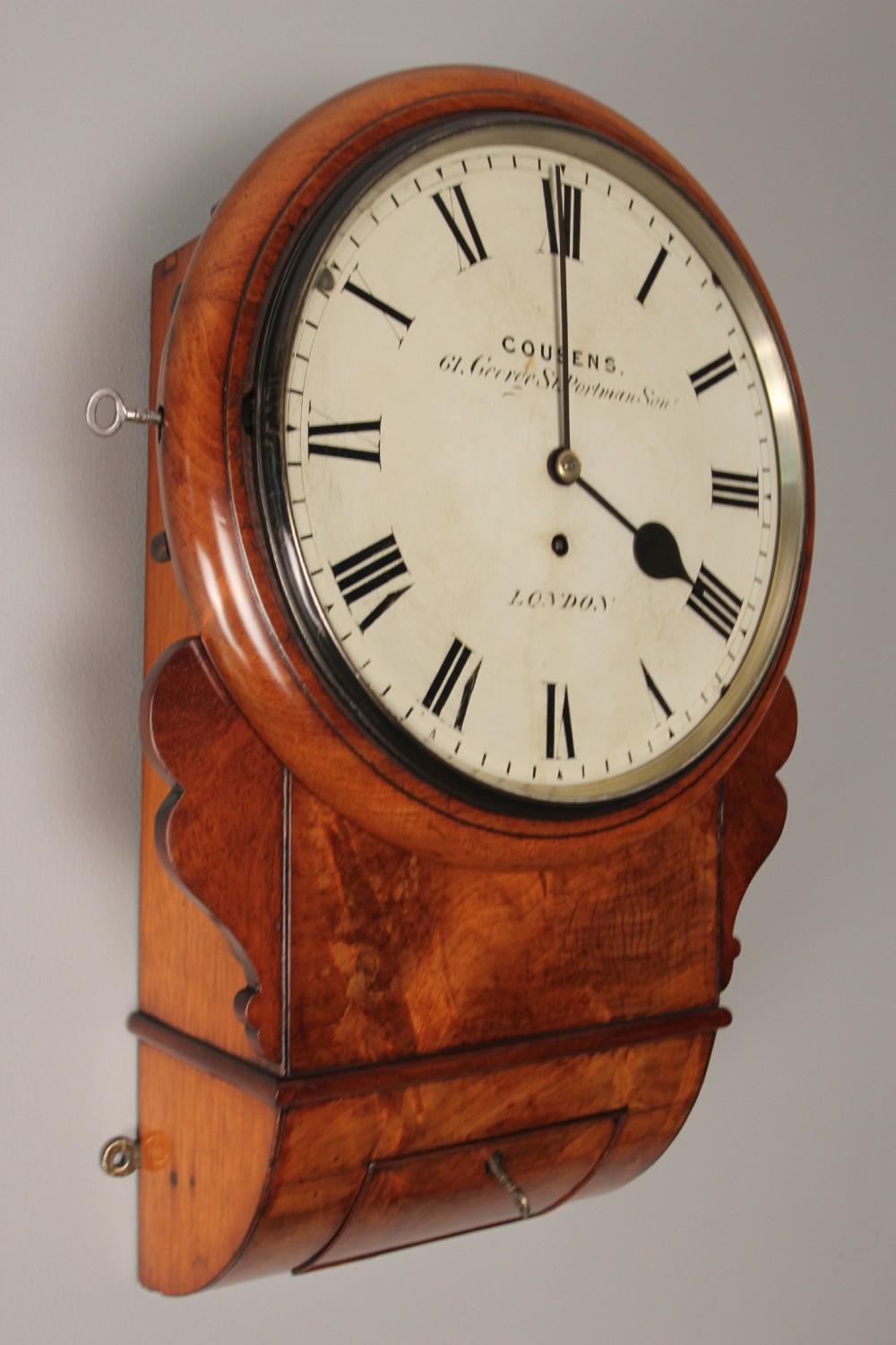 Stunning 19th C. 10 Inch Mahogany London Dial Clock