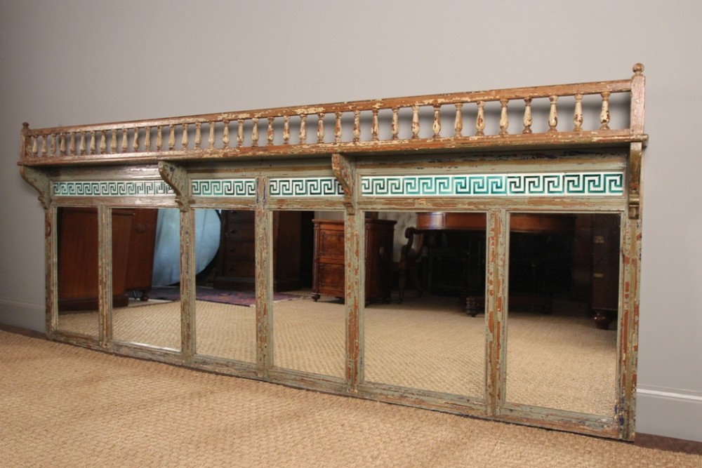 Large Long Edwardian Painted Mirror