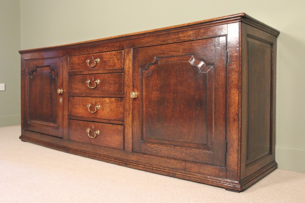 Superb 18th C. Oak Dresser Base
