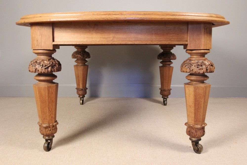 19th C Solid English Oak Dining Table