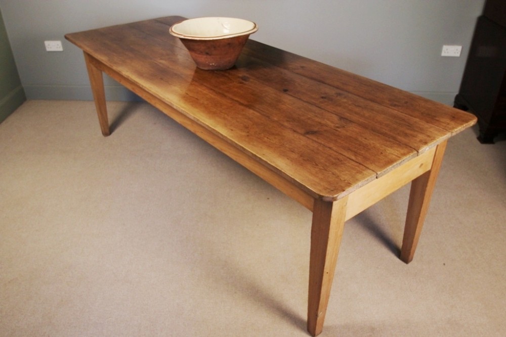 19th Century English Pine Farmhouse kitchen dining Table