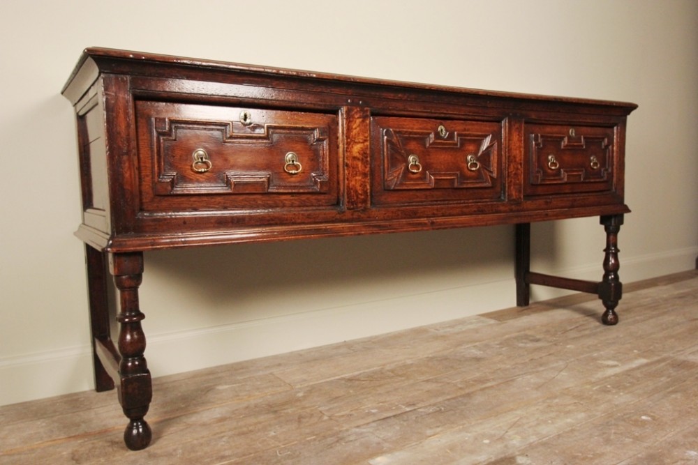 A Lovely Early 18th C. Oak Dresser Base