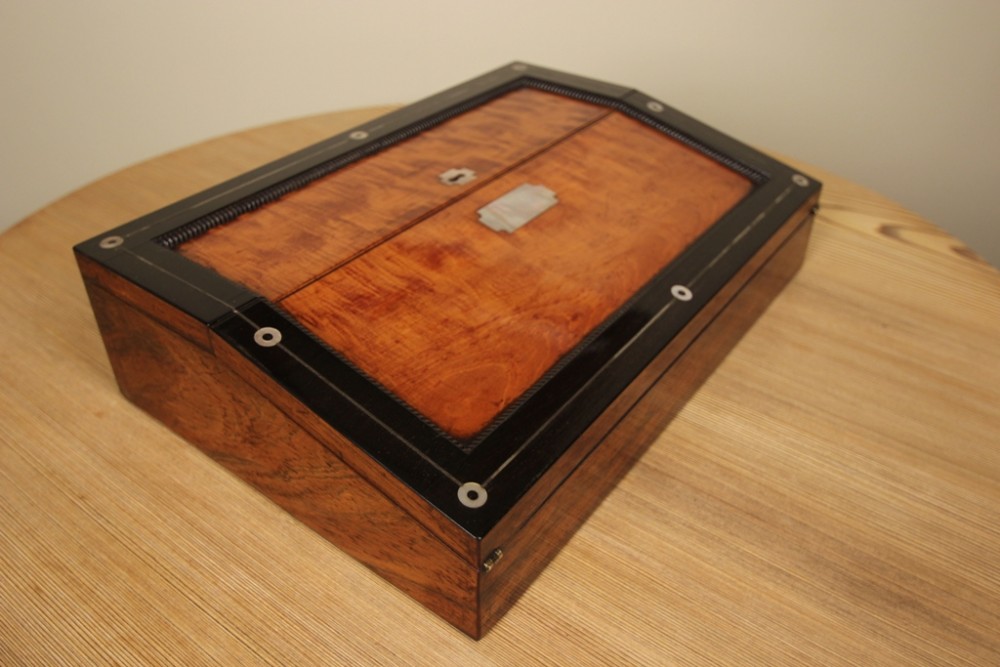 Compact 19th Century Writing Box, Stationary Box