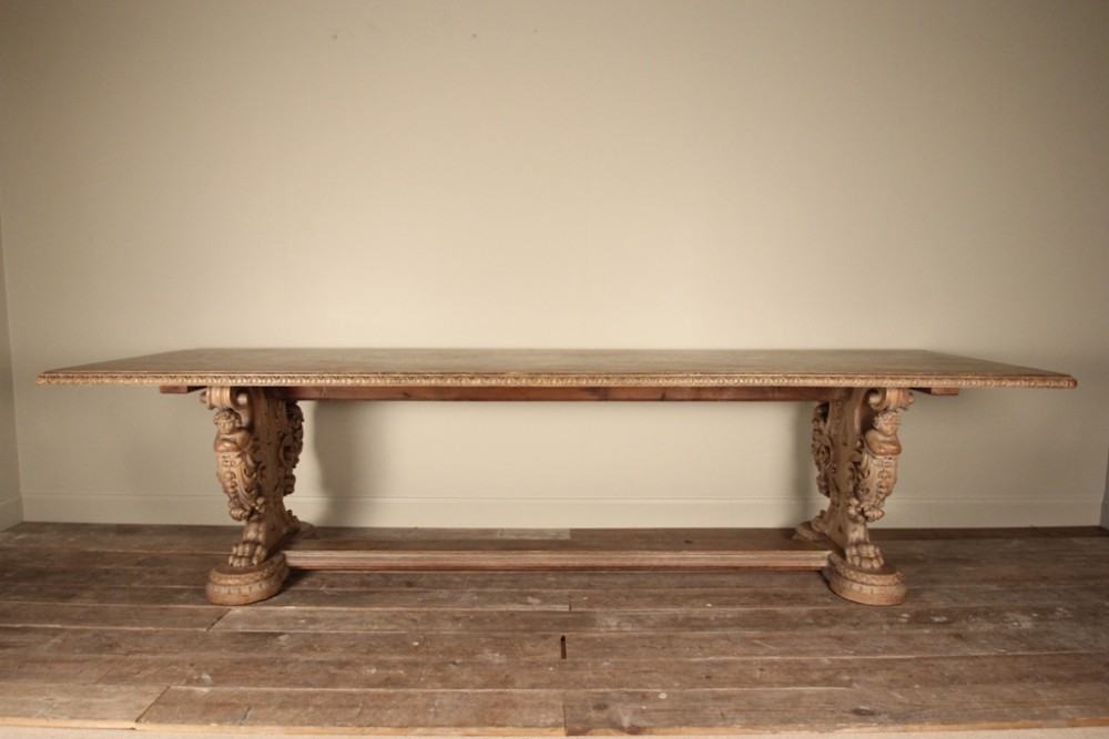 Superb Large  19th C Italian Refectory Dining Table