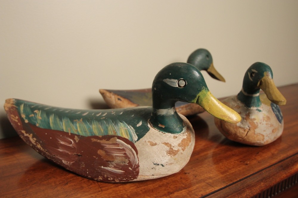 A Set of 3 French Duck decoys