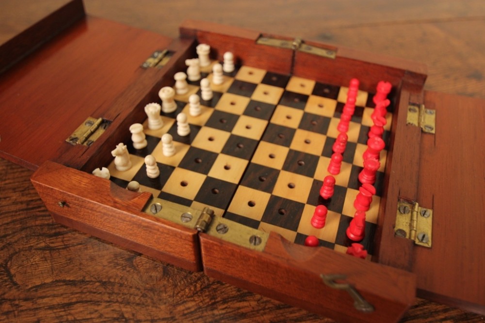 19th Century Travelling Chess Set
