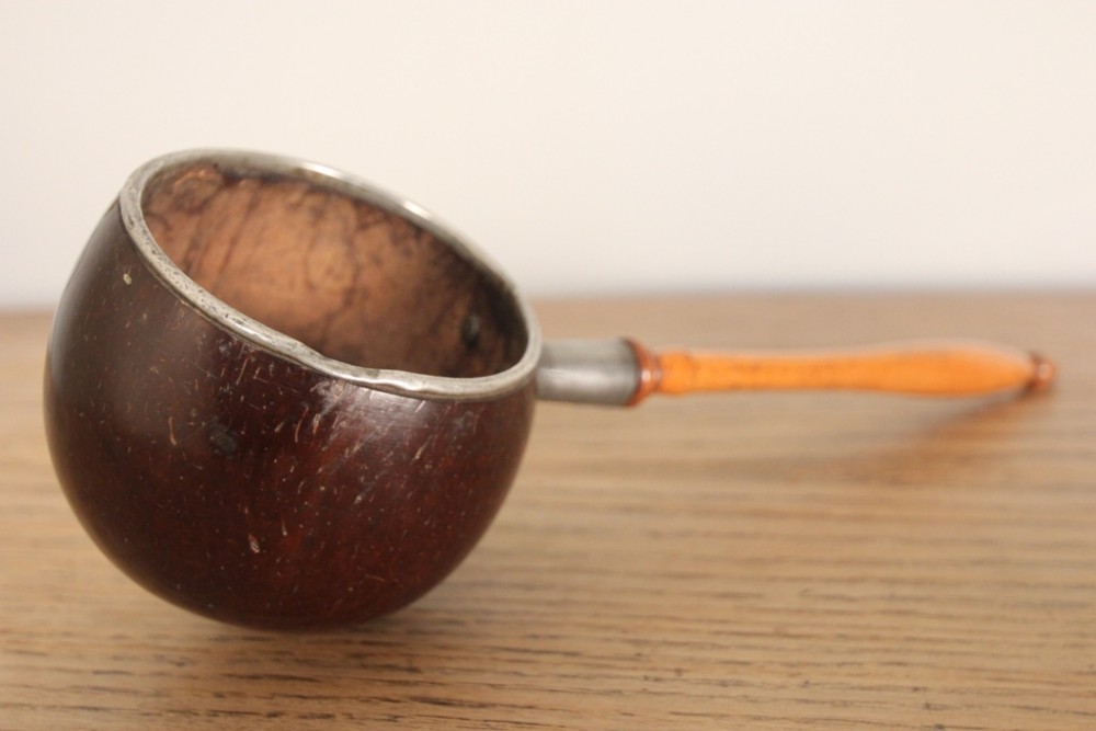 18th C. Large Coconut Treen Ladle