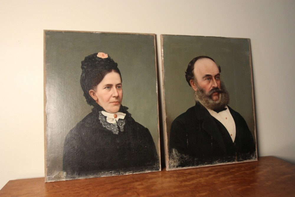 Pair of Edwardian Oil Portraits